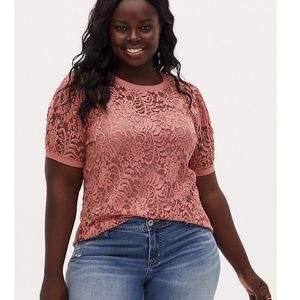 Torrid 3 Desert Rose Lace Top NEW/TAGS ON
